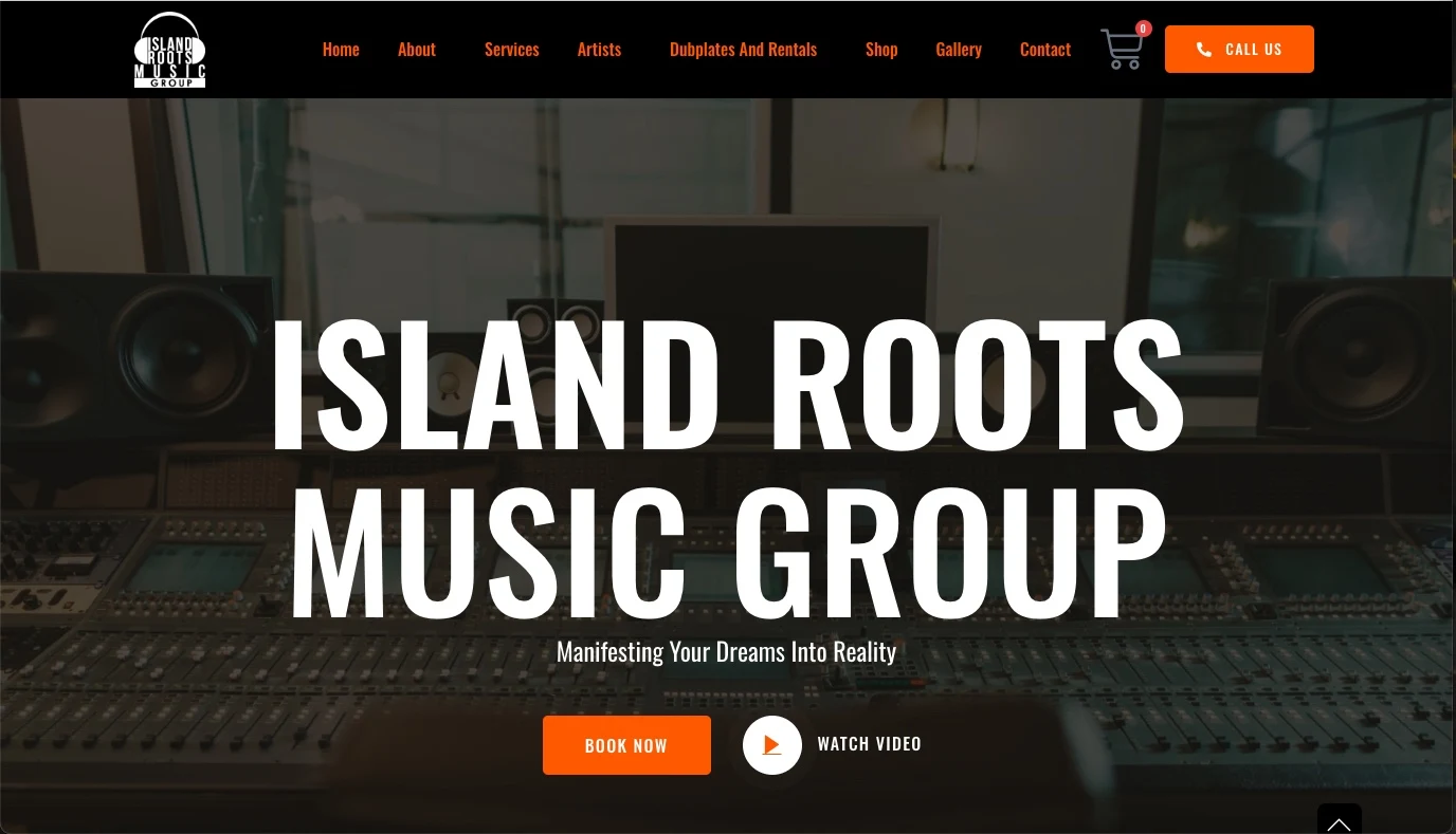 Island Roots Music Group website from the Preze Digital portfolio