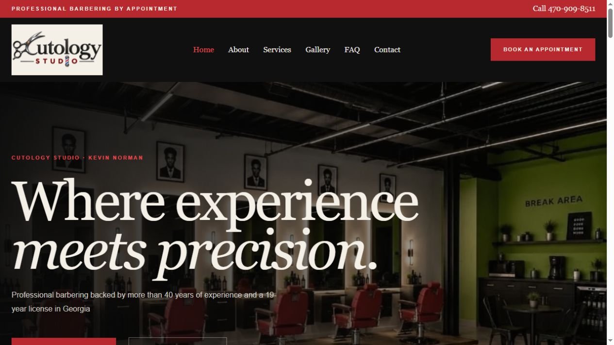 Cutology Studio website screenshot