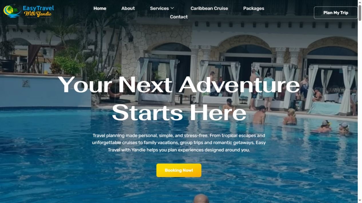 Easy Travel with Yandie website screenshot