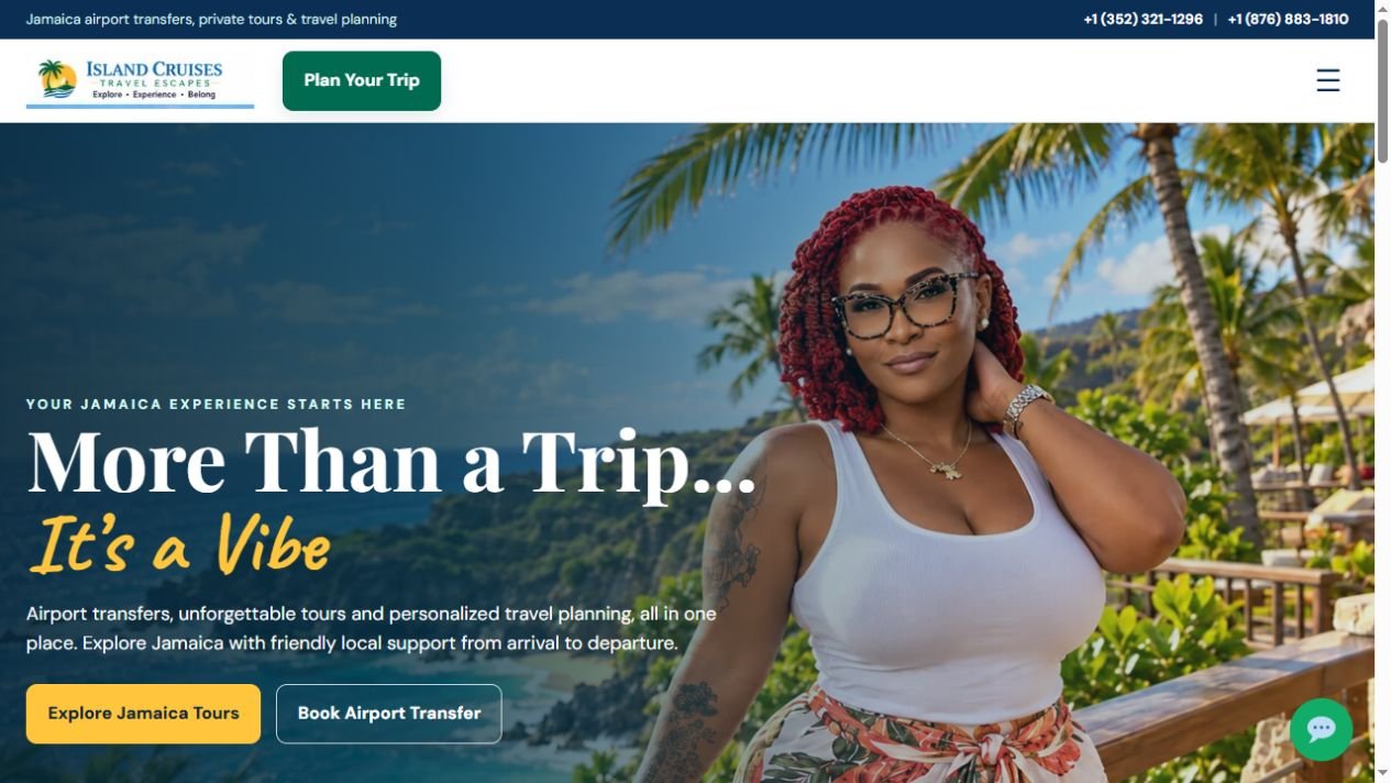 Island Cruises & Travel Escapes website screenshot