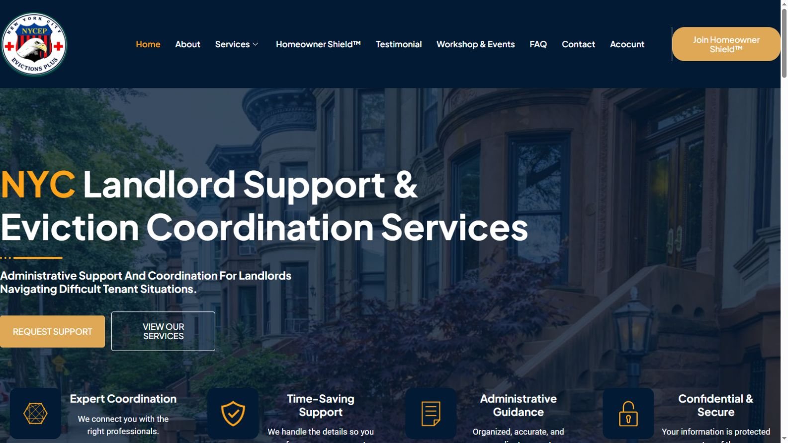 New York Evictions Plus website screenshot